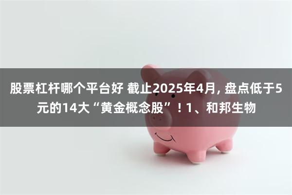 股票杠杆哪个平台好 截止2025年4月, 盘点低于5元的14大“黄金概念股” ! 1、和邦生物